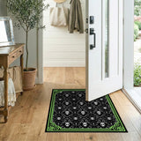 Gothic Skull Damask Black Area Rug