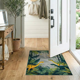 Green Dinosaur Jungle Kids Area Rug