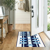 Blue Fish School Coastal Area Rug