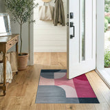 Modern Geometric Navy Pink Area Rug