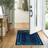 Neon SequencerDrome Cyber Circuit Area Rug