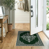 Traditional Persian Elegant Emerald Green Persian Medallion Rug