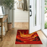 Fiery Red Canyon Peaks Area Rug