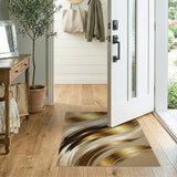 Gold Brushstroke Abstract Area Rug