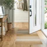 Tan Beige Striped Heritage Tribal Rug