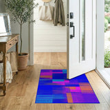 Vibrant Geometric Multi-Color Patchwork Rug