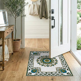 Traditional Persian Mandala Teal Mandala Persian Area Rug