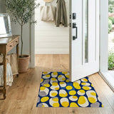 Yellow Blue Abstract Egg Geometric Area Rug