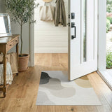 Abstract Wavy Beige Neutral Area Rug