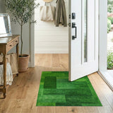 Geometric Modern Green Vibrant Green Geometric Block Area Rug