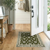Ornate Green Paisley Persian Area Rug