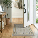 Grey Moroccan Lattice Geometric Area Rug