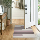 Layered Beige Neutral Geometric Woven Rug