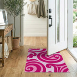 Swirling Pink Abstract Pink Area Rug
