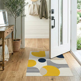ODIKA Modern Abstract Geometric Washable Rug - Low Pile Non-Slip Area Rug