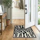 Zebra Stripe Area Rug Black White