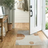 Beige Overlapping Circles Modern Area Rug