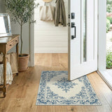 Elegant Blue Ornate Persian Border Rug