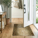 Distressed Leopard Print Area Rug
