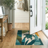 Coastal Teal Sea Turtle Area Rug
