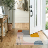 Vibrant Geometric Abstract Area Rug with Arches