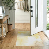 Glowing Yellow Veins Abstract Area Rug