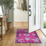 Pink Distressed Persian Area Rug