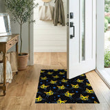Cosmic Yellow Cartoon Cats Area Rug