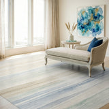 Blue Teal Coastal Horizon Area Rug