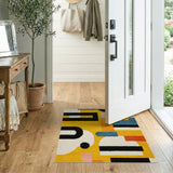 Bold Geometric Yellow Multi-Color Area Rug