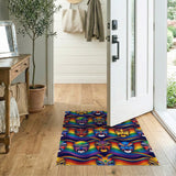 Vibrant Rainbow Opera Mask Kids Area Rug