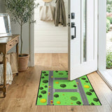 Kids Cartoon Road Play Area Rug with Taxis Parks