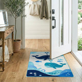 Cute Cartoon Whale Ocean Kids Area Rug