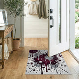 Red Silver Splatter Area Rug