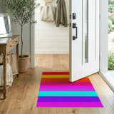 Stripe Multi-color and Patterns Vibrant Multi-Color Horizontal Stripe Area Rug