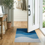 Wavy Blue Ocean Gradient Area Rug