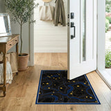 Starry Blue Contour Geometric Area Rug