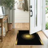 Radiant Yellow Sunburst Geometric Rug