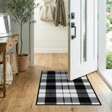 Black and White Black White Buffalo Plaid Area Rug