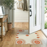 Orange Vibrant Orange Sunflower Area Rug