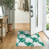 Emerald Green Geometric Abstract Geometric Modern Area Rug