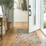 Blush Pink Rose Floral Vintage Floral Vintage Area Rug