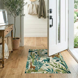 Whimsical Jungle Animals Green Area Rug