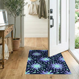Purple Teal Splash Abstract Area Rug