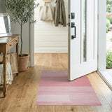 Blush Pink Horizontal Stripe Abstract Area Rug