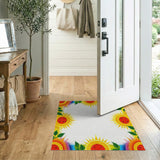 Rainbow Watermelon Sun Border Area Rug