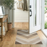 Beige Chevron Geometric Area Rug
