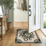 Ornate Green Swirl Persian Area Rug