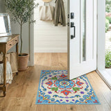 Vibrant Multi-Color Persian Floral Mandala Rug