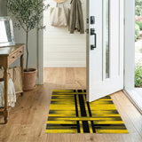 Bold Yellow Black Geometric Modern Area Rug
